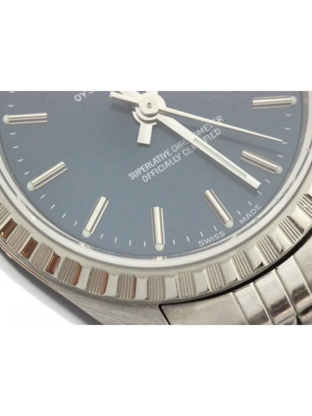 Rolex Oyster Watch Stainless Steel Blue Bardial Automatic